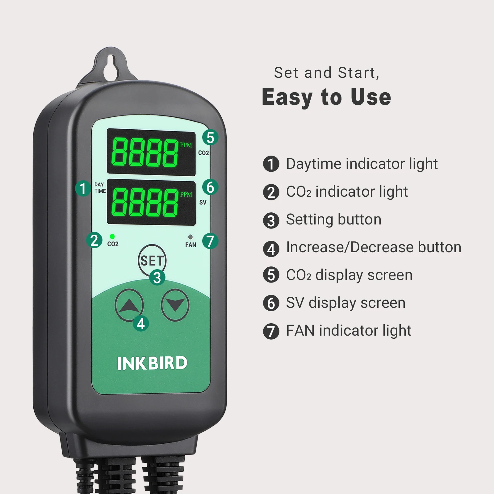 CO2 Controller Smart Carbon Dioxide Controller with 2 Outlets for CO2 Generator&