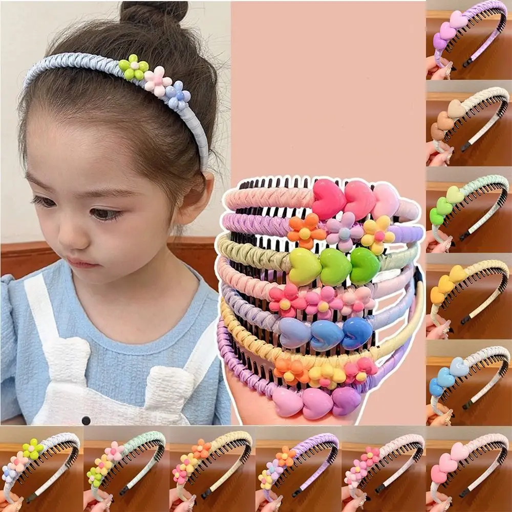 Cute Love Hear Children Teethed Hair Hoop Flower Floral Korean Barrette Daily