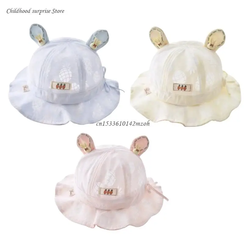 

Детская шляпа-рыбак, широкополая панама для маленьких девочек и мальчиков, солнцезащитная милая шляпа с ушками, кепка с гибкими