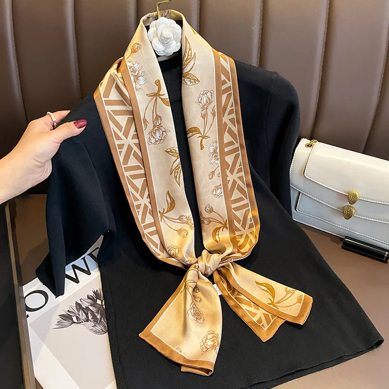 

Brand 100% Real Silk Scarf Women Ladies Neck Tie Wrap Neckerchief Shawl Bandana Fashion Foulard Female Spring Scarves pashmina