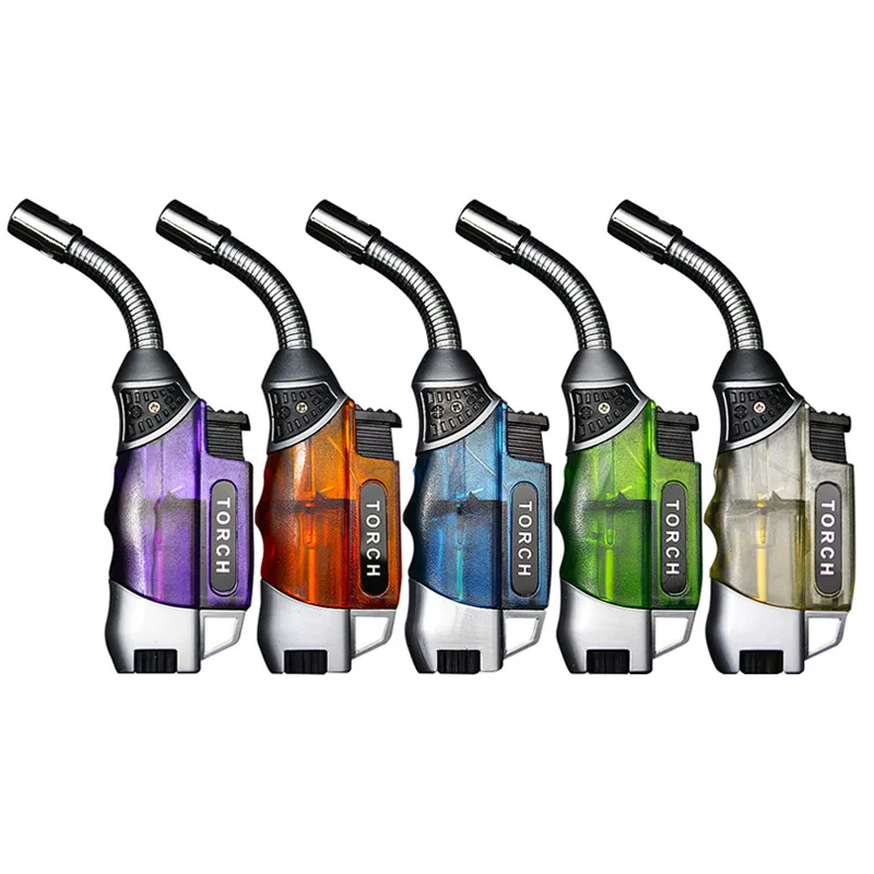 Portable Metal Hose Spray Gun Welding Gun Butane Gas Lighter Cigarette