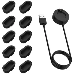 Compact USB Charging Cable with Dust Plug Cover (Dock - Black Plugs)
