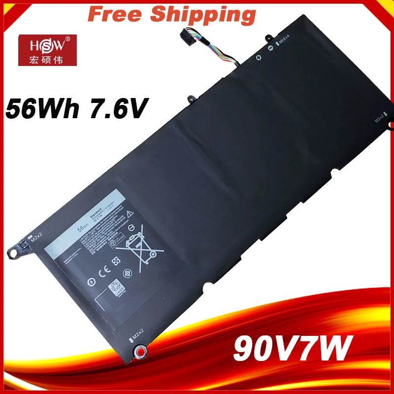 90V7W JHXPY JD25G 090V7W Аккумулятор для ноутбука Dell XPS 13 9343 XPS13 9350 13D-9343 P54G 0N7T6 5K9CP RWT1R 0DRRP 56WH |