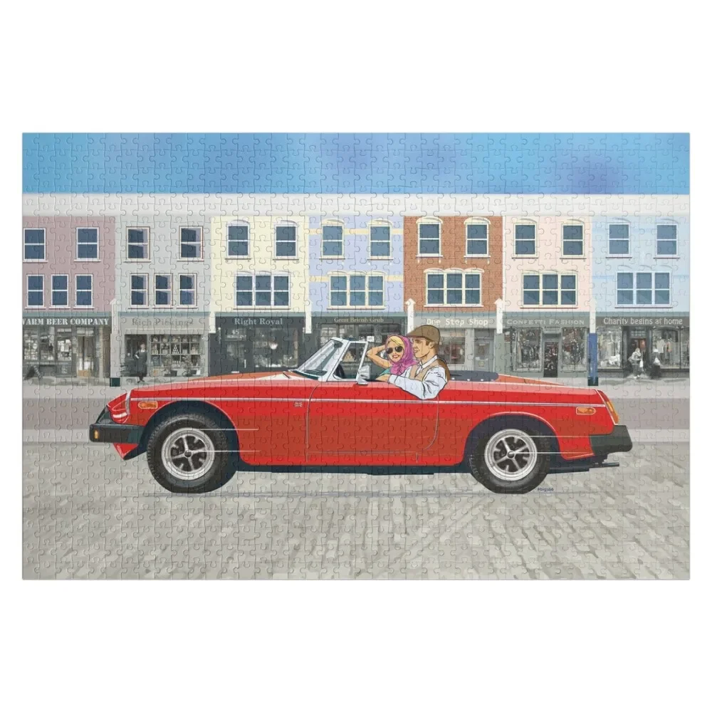 Tartan Red coloured 'B' Roadster – the Classic British Sports Car Jigsaw Puzzle Personalized Custom Puzzle