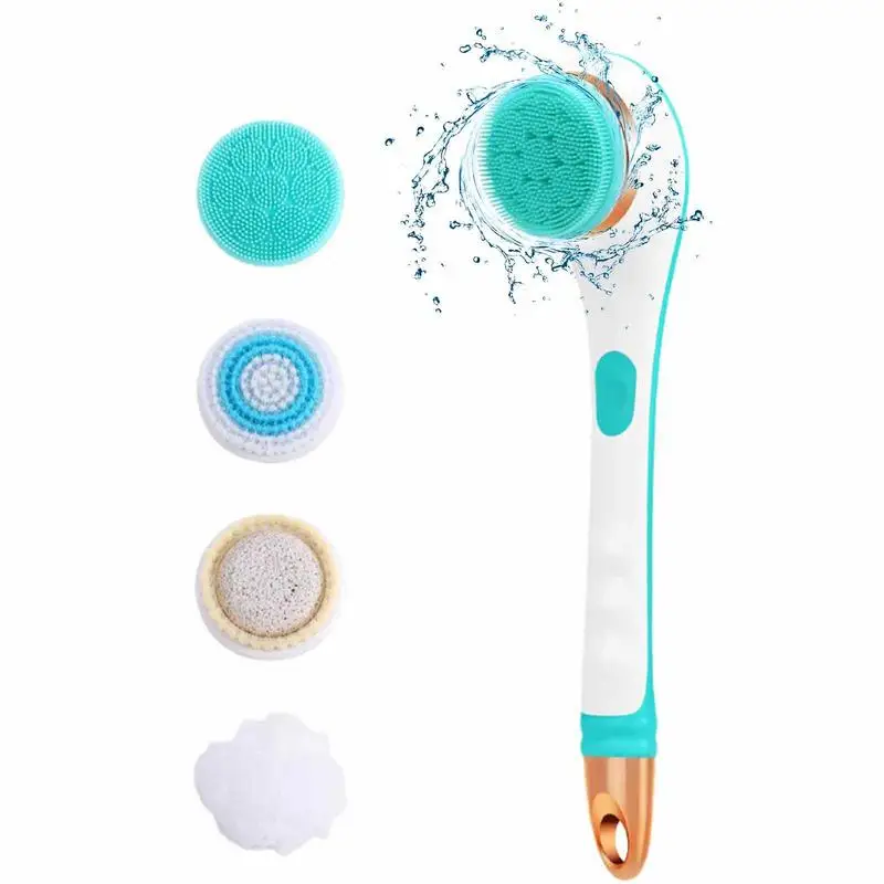 

Electric Bath Brush Deep Cleaning Bath Brush With 4 Spin Brush Heads Body Brush Rechargeable Electric Body Brush Scrubber Shower
