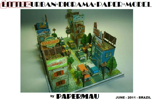 Town Scene Buildings Architecture Series 3D Paper Model DIY Handmade Toy 4
