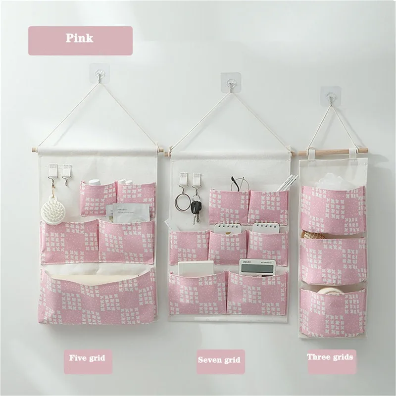 

3/5/7 Pockets Wall Mounted Storage Bag Home Room Closet Door Sundries Clothes Hanging Bag Holder Cosmetic Toys Organizer