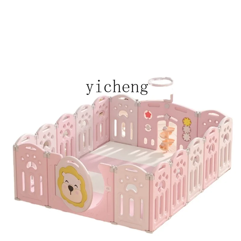 Tqh Children's Game Fence Pink Indoor Baby Floor Protective Grating Home Baby Girl Toddler Crawling Mat