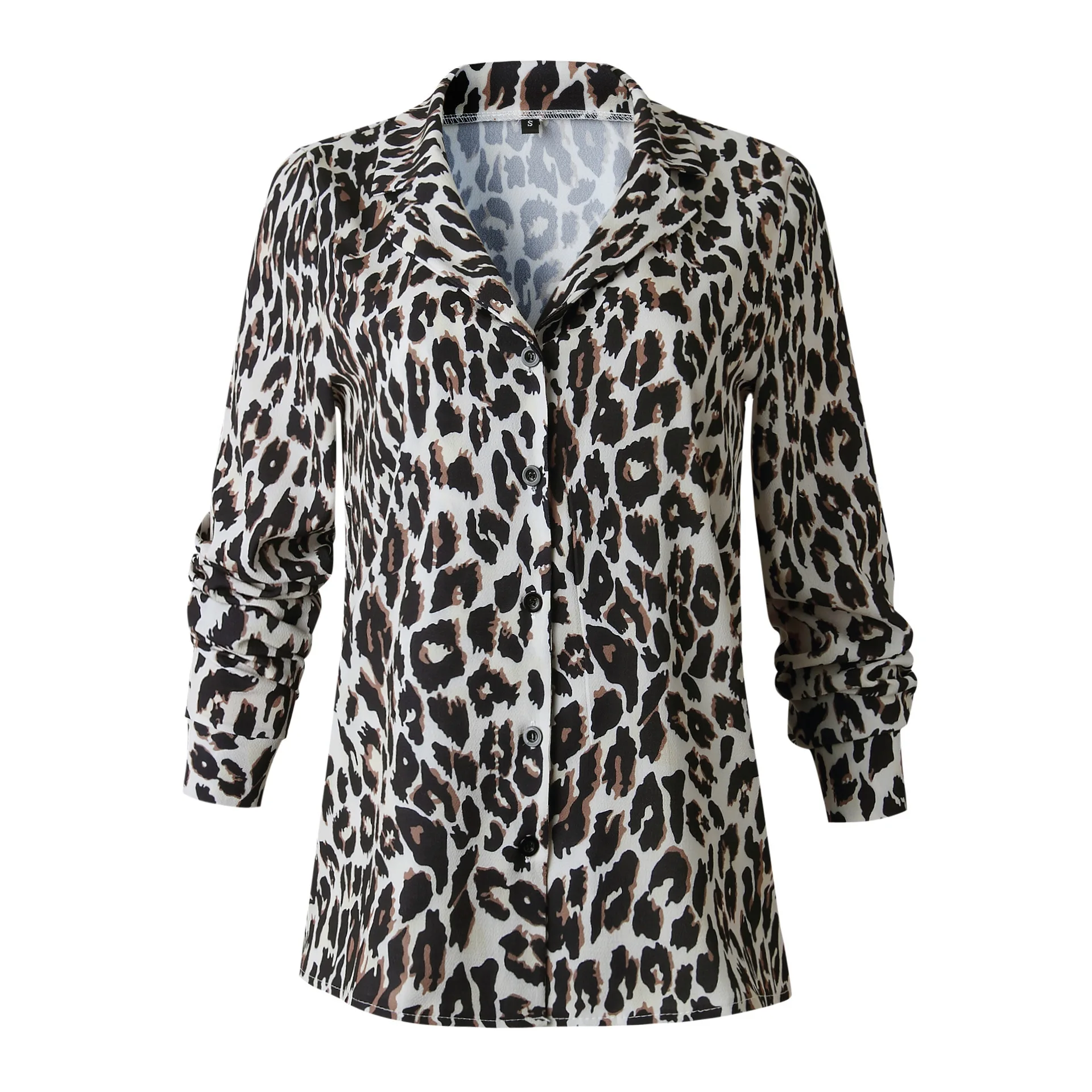 

Fashion Print Leopard Print Button Women's Long Sleeve Top Shirt Women Female Spring and Autumn Clothing 2023 New