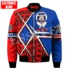 Custom Name Puerto Rico Boricua Country Tattoo Retro Vintage 3DPrint Casual Funny Sportswear Windbreaker Winter Bomber Jacket A1 1