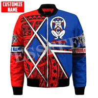 Custom Name Puerto Rico Boricua Country Tattoo Retro Vintage 3DPrint Casual Funny Sportswear Windbreaker Winter Bomber Jacket A1 1
