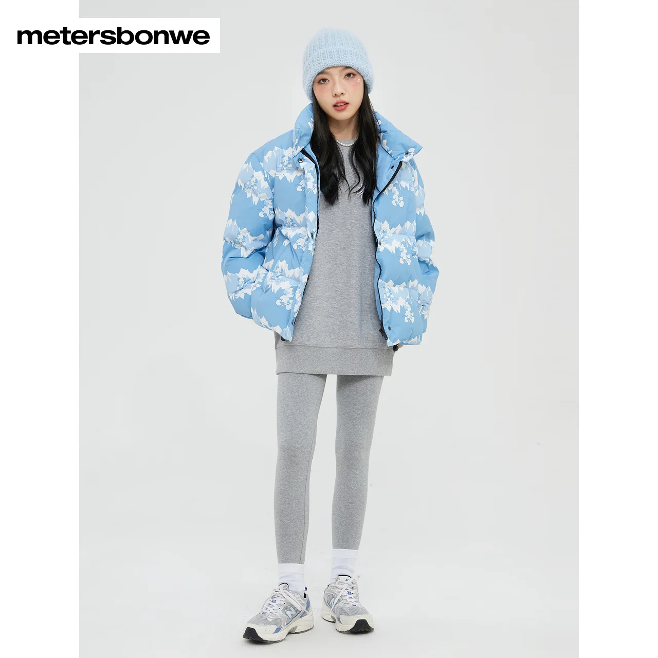 Metersbonwe Cartoon Print Down Jacket Women New Winter Eiderdown Short Thick Stand Collar Warm Wear High Quality Top Brand