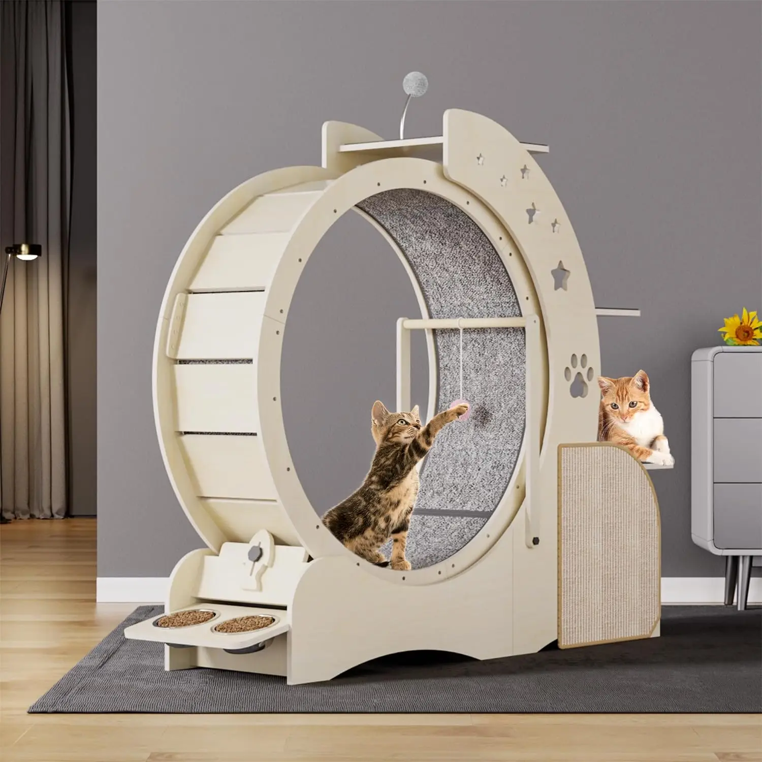 Interactive Anti-depression Fiber Board Mascotas Wooden Pet Tread Exercise Running Wheel Cat Pet Dog Fun Treadmill