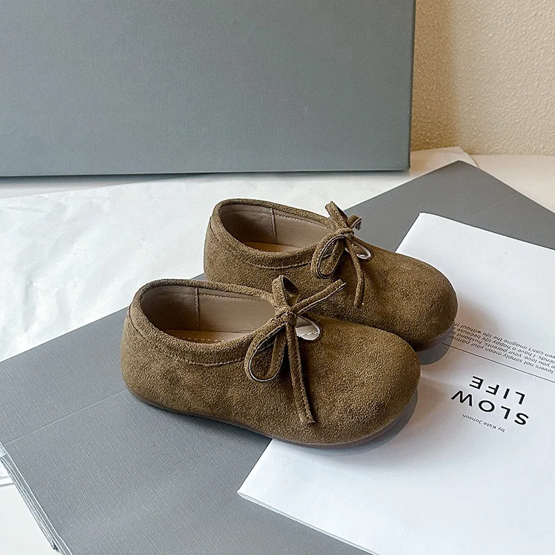 Spring Leather Shoes New Fashion Comfort Princess Shoes Soft Soles Anti Slip Simple Design Girl Shoe Breathable Casual Kid Shoe