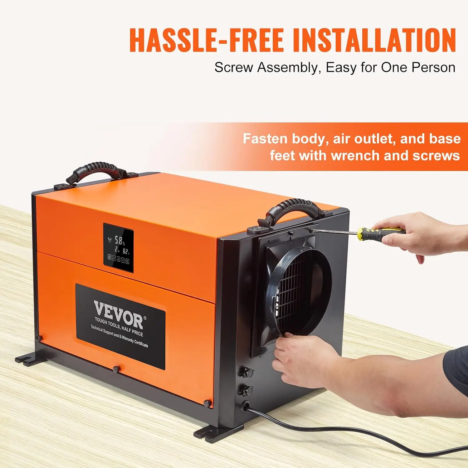 190 Pints Commercial Dehumidifier with Drain Hose for Crawl Spaces, Basements Warehouse & Job Sites,Large Capacity Dehumidifier.