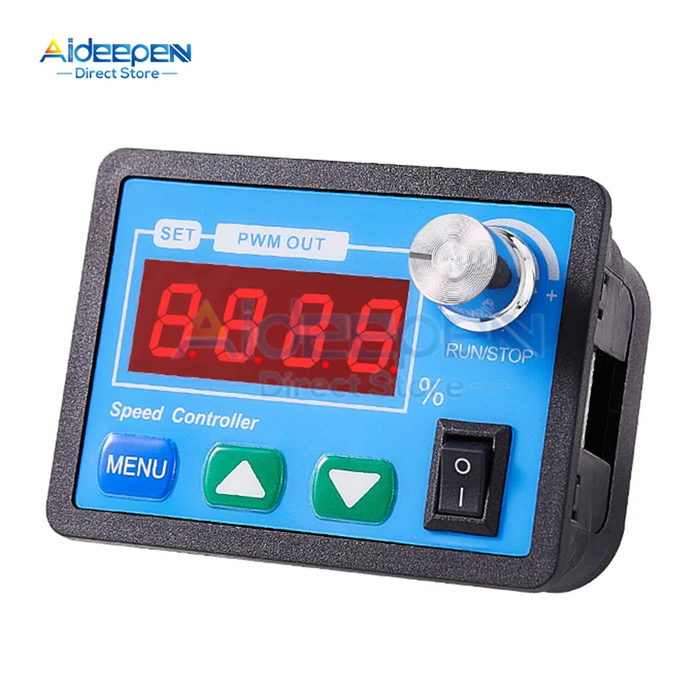 DC Motor Speed Controller Motor Speed Controller Speed Meter Electric Motor Speed Controller DC 6-55V 30A PWM DC Motor Governor Controller Motor Driver Speed Meter with Button+Knob Speed Control 12V 24V 36V 48V