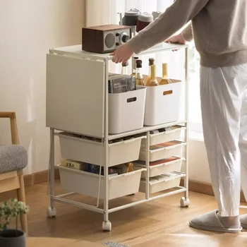 거실 커피 머신 보관 랙, 북유럽 모던 프린터 보관 랙, 익스텐션 디자인 핸드카트, 모바일 바 보관 카트