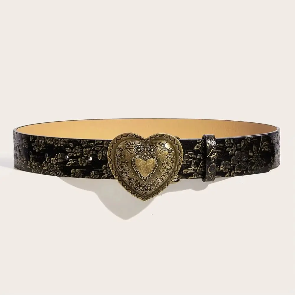 Neue Liebe Herz Schnalle Muster Frauen Gürtel PU Leder Casual Jeans PU Leder Gürtel Modische Vintage Gürtel Frauen Mädchen – Detail 3