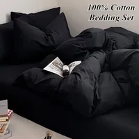 Bonenjoy-Parure de lit 100% coton, ensemble de draps simples, queen size, king size, linge de lit respectueux de la peau 1