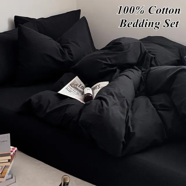 Bonenjoy-Parure de lit 100% coton, ensemble de draps simples, queen size, king size, linge de lit respectueux de la peau 1