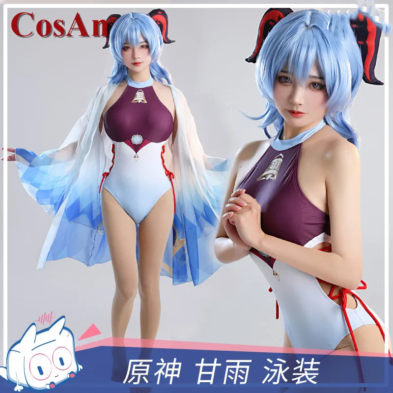 

Костюм для косплевечерние CosAn Game Genshin Impact Ganyu, милый весенний комбинезон, купальник для активного образа жизни