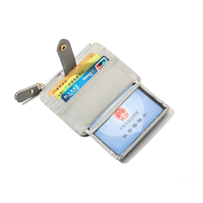 Mini PU Leather Credit Card Holder Cover Zipper Hasp Women Men Small Ultra-Thin Wallet Organizer Case Package Coin Purse 1PC leather wallet wallet card holder card holder coin purse credit card holder credit card wallet card wallet coin purse wallet wallet card bag