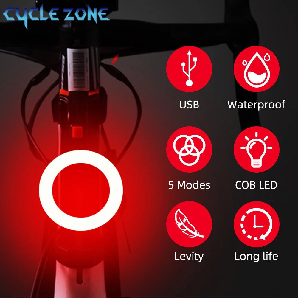 USB 충전식 LED 자전거 미등, 멀티 조명 모드, 후미등, 플래시 테일 라이..