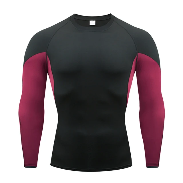 Camiseta de compresión para hombre, ropa deportiva de manga larga para correr, gimnasio, Fútbol - Imagen 6