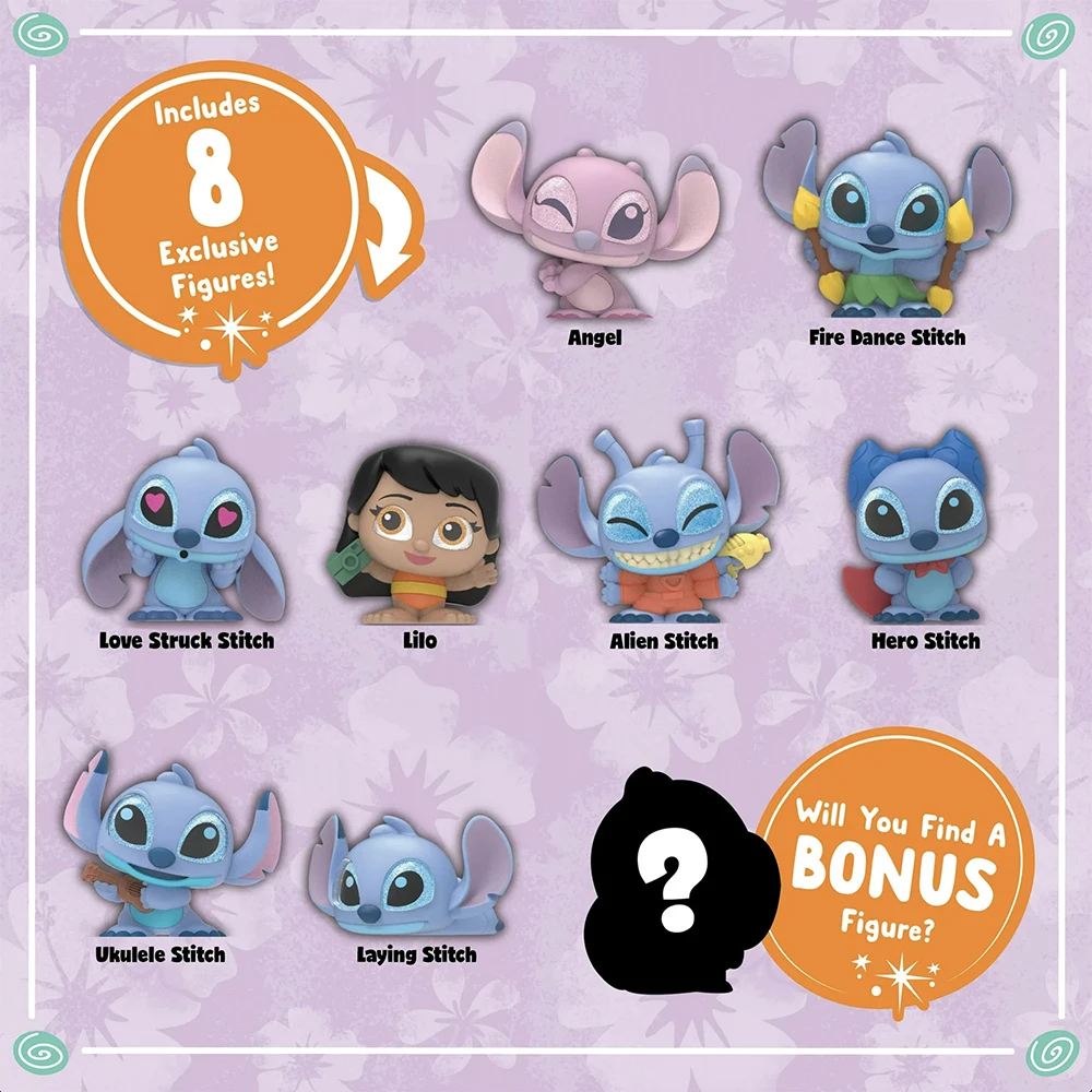 Disney Doorables Villains Stitch Mystery Blind Box Figure Toys Model Cute Glass Eyes Doll Cartoon Figurine for Kids Gifts