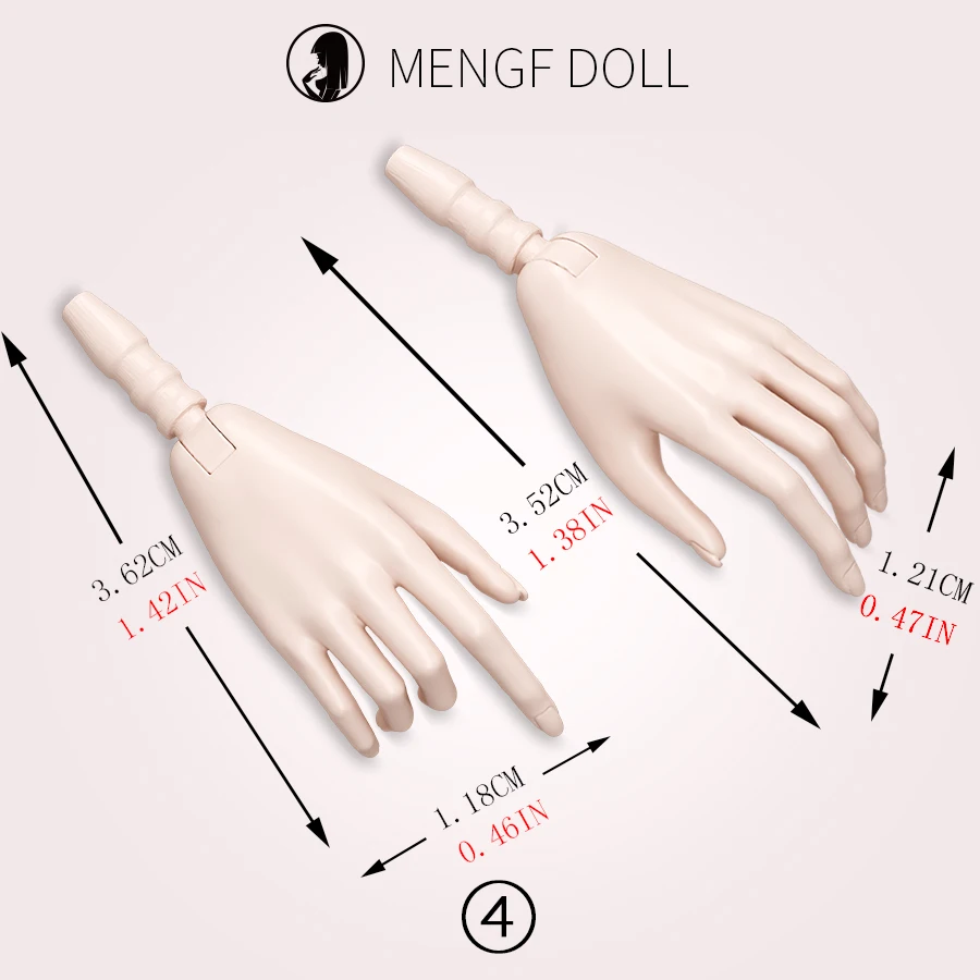 MENGF Doll Hands Feet 1/6 Doll Parts Super White Coffee Brown Doll Accessories DIY Dressing Doll Decors 4 Gesture Hands Parts
