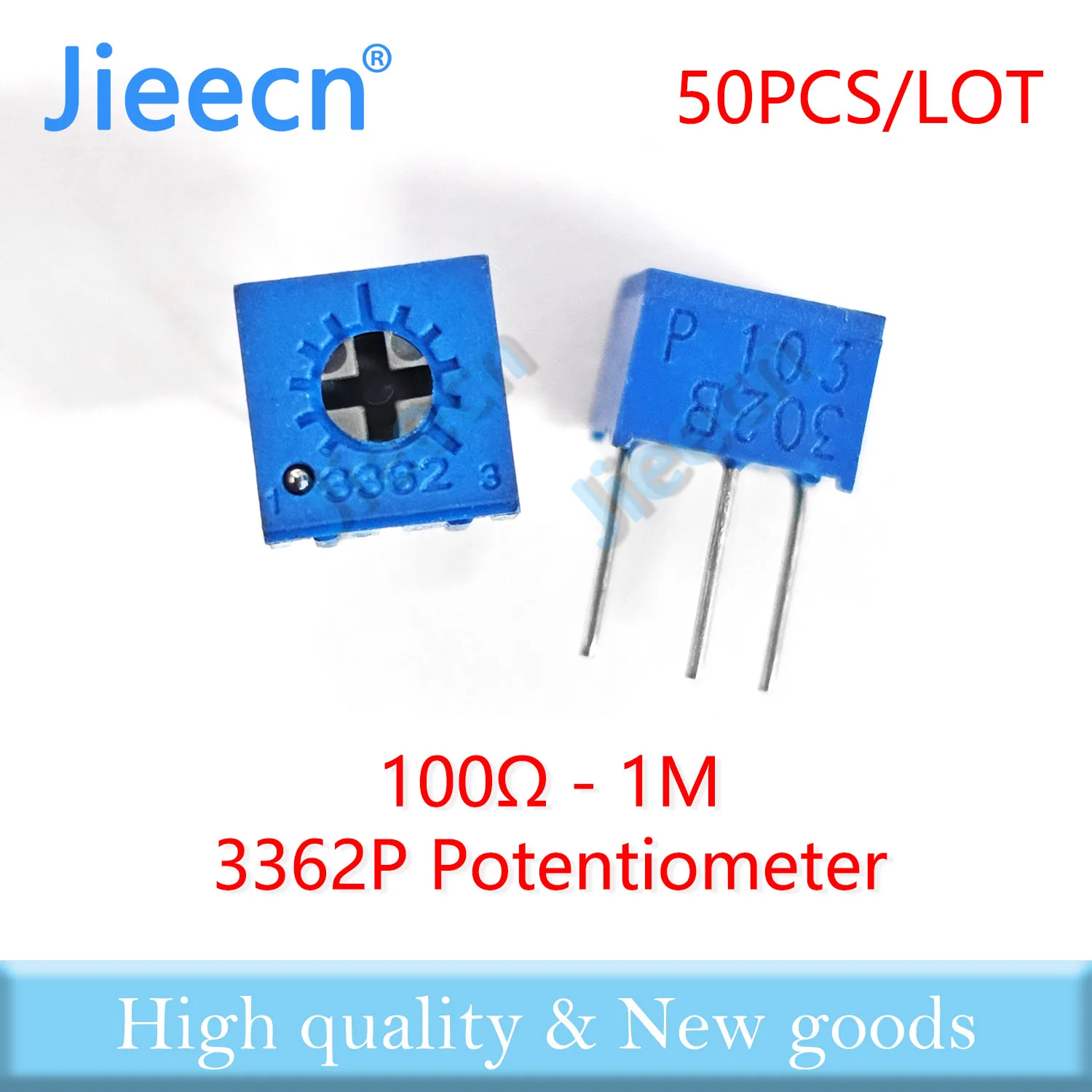 50PCS 3362P 100R-1M Trimming Potentiometer Chinese High Quality 3362P-1-101 201 501 102 202 502 103 203 503 104 204 504 105 10K