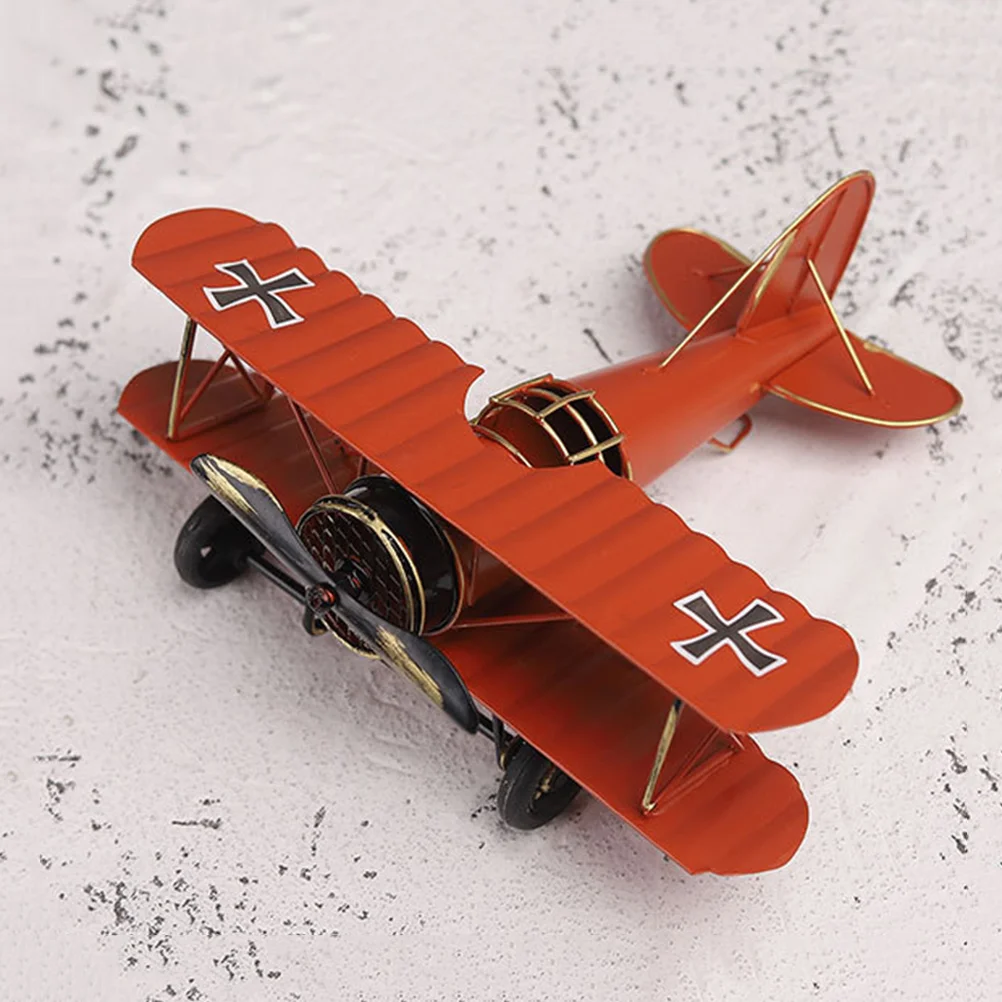 Garneck Aereo Biplano In Metallo Vintage – Decorazione Rustica In Ferro Per Casa, Ufficio O Camera, 16x13x7 Cm