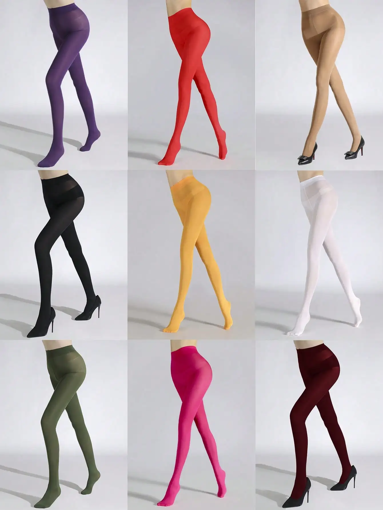 1 Paar Damen-Strumpfhose, olivgrün, 80D-Samt, hochelastisch, sexy Strumpfhose, große Größe, Frühling, Sommer, Herbst, Alltag, Partykleidung – Detail 1
