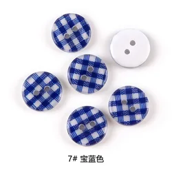 Round Plaid Stripe Resin Sewing Buttons for Kids' Clothes and DIY Crafts - 100 pcs (7)
