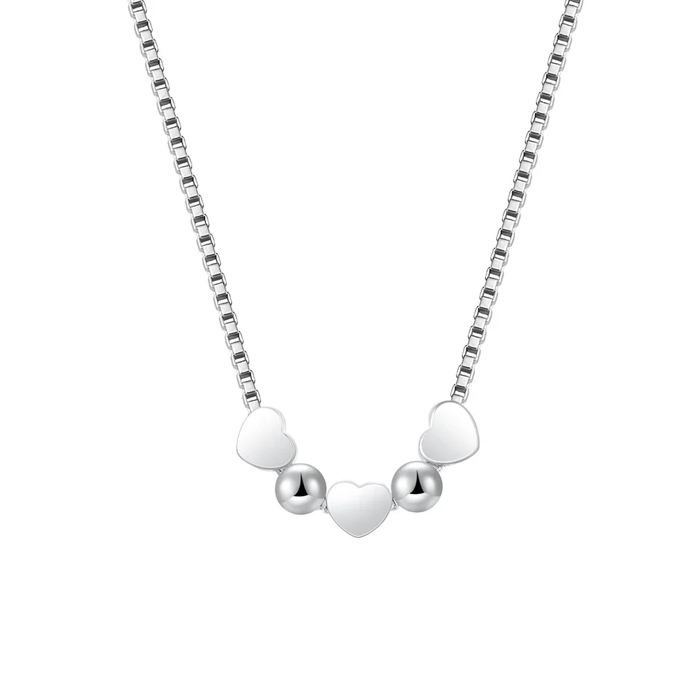 Necklace 925 Sterling Silver romantic heart Pendant 45cm for woman fine party wedding fashion Jewelry Christmas Gifts pendant necklace silver necklace silver pendant silver necklace charms