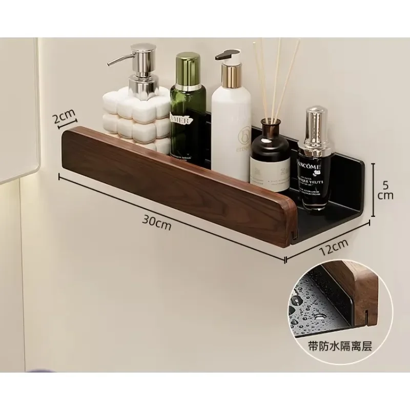 Walnut bathroom toilet shelf no punch toilet sink restroom wall storage towel racks wall mounted storage rack