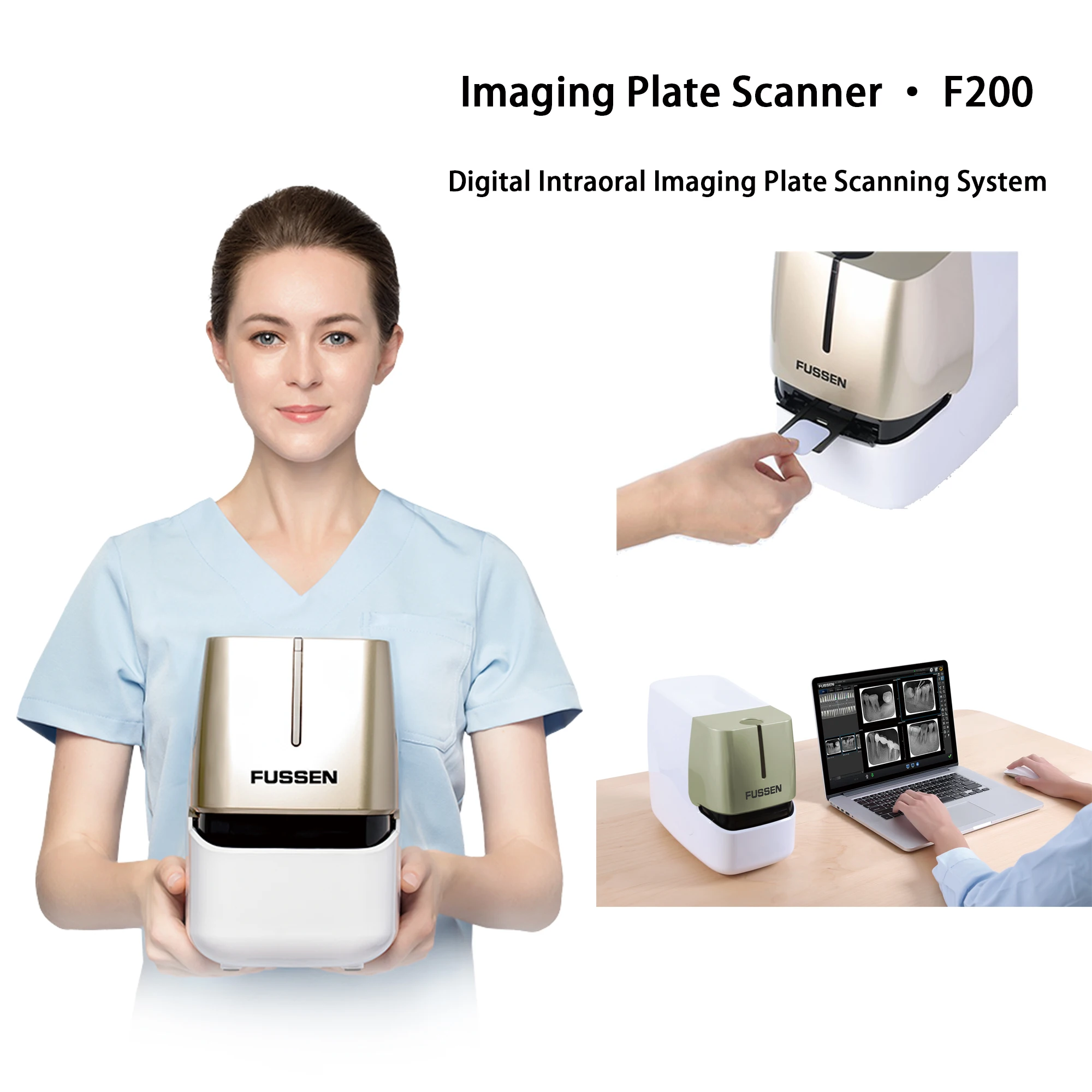 

Fussen Dental Imaging Phosphor Plate Scanner Digital Intraoral Imaging Plate Scanning System F200 Dental Equipment