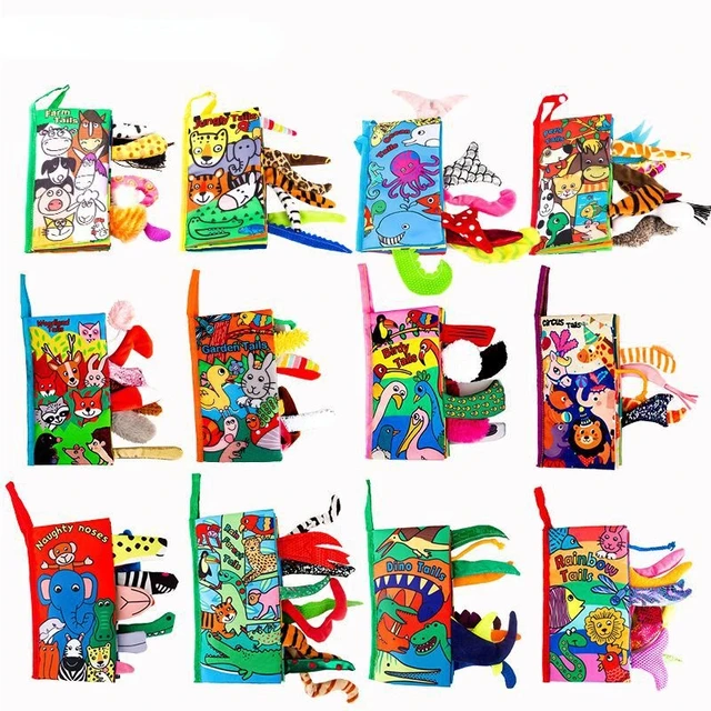 Montessori Kidsbooks Baby Early Learning Tearing Tail Cloth Book Parent-child Interactive Sound Paper Puzzle Cloth BookToy книги 1