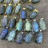 Natural Labradorite Buddha Pendant, Crystal Laugh Buddha Carving, Buddhist Gift, Buddhism Amulet, Zen Stone Necklace Making 1