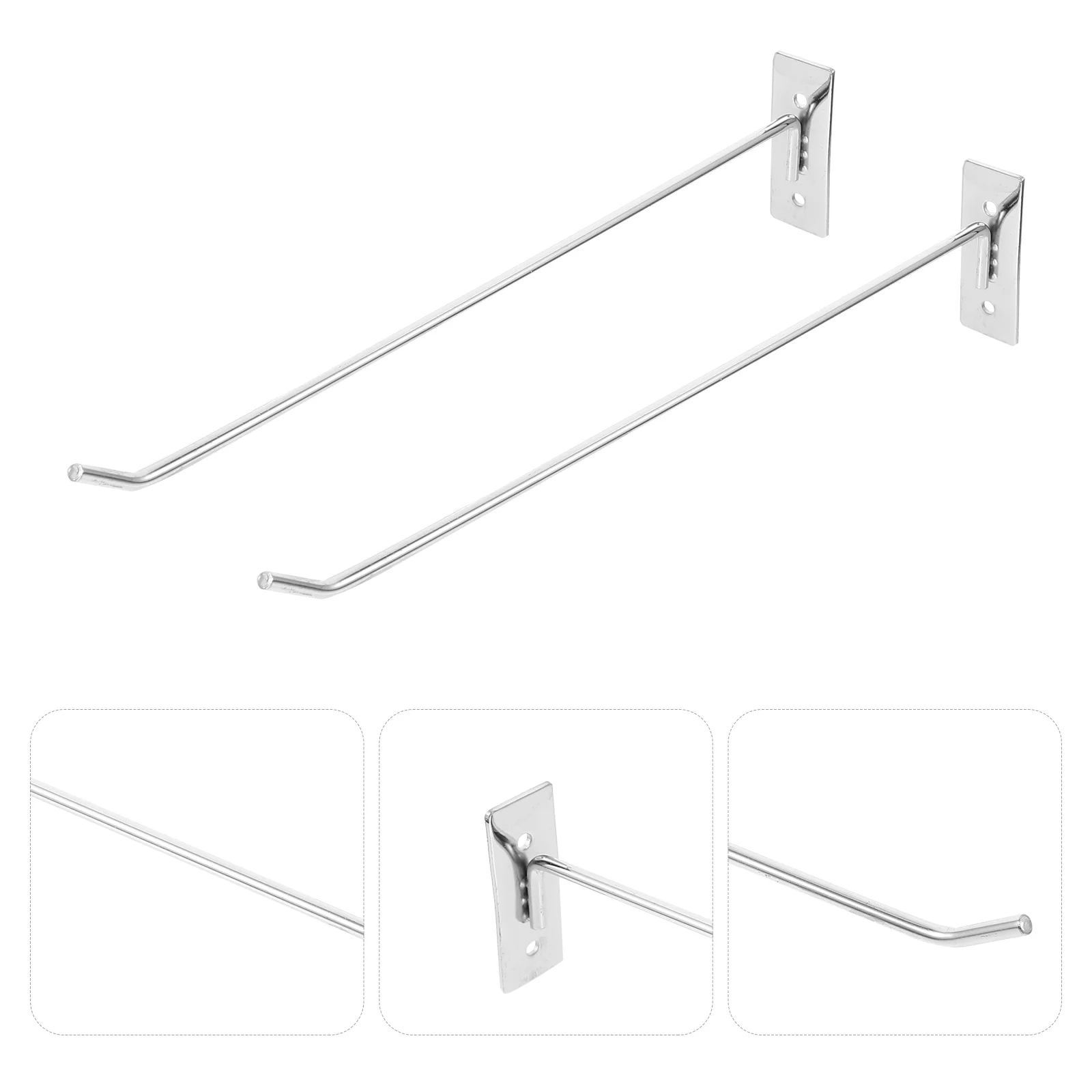 2 Pcs Wall Shelves Single Line Hook Nail Straight Metal Pegboard Accessories Organizer Hooks Rack Shelf