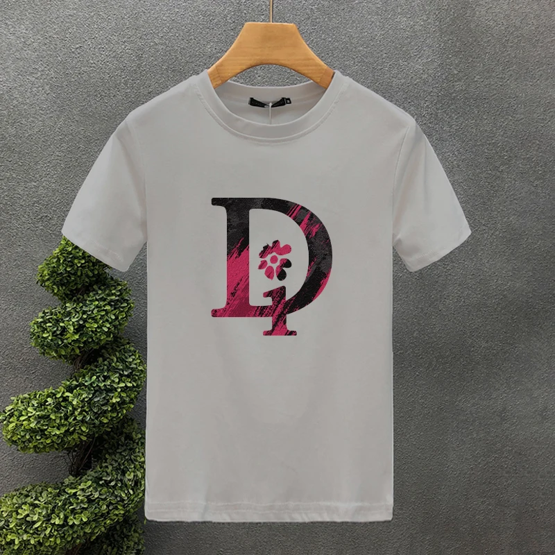 Neues Design, hochwertiges Marken-T-Shirt mit Buchstabendruck, Haruku, 100 % Baumwolle, für Herren, O-Ausschnitt, kurzärmelige Top-T-Shirts_voghion.com