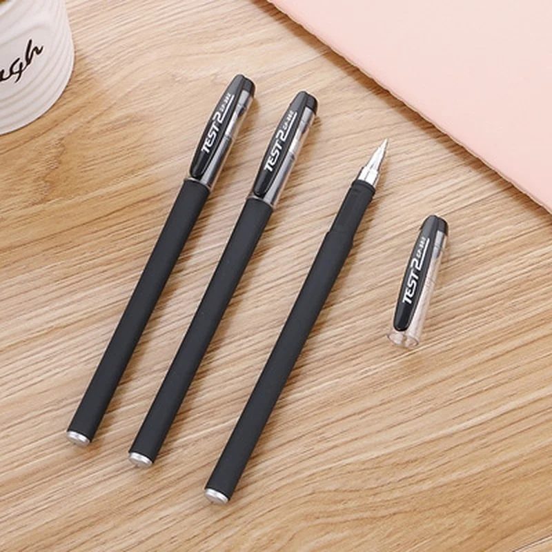 New 5pcs 0.5mm Gel Pen Set Black Matte Writing Supplies Water Pens Student Exam Office Accessories Stationary Back To School
