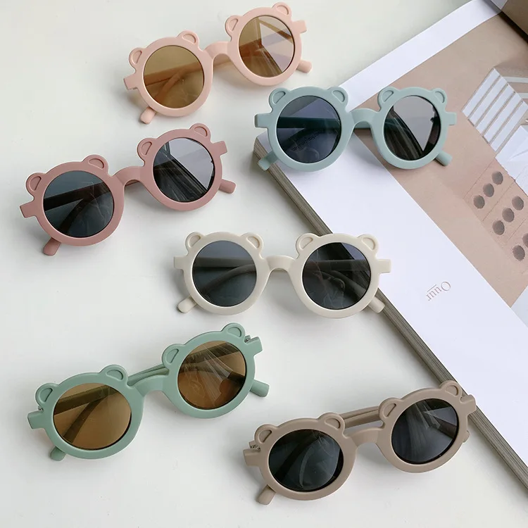 

Fashion Round Children Sunglasses Cartoon Box Little Bear Ear Shaped Sun Glasses UV Protection Sunshade Classic Kids Eyewear