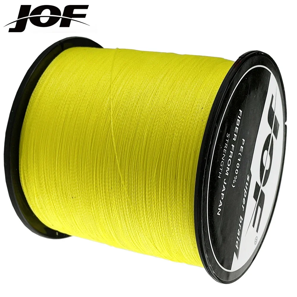 JOF 1000M 500M 300M 100M linea di pesca intrecciata PE 4 fili 10-1200LB linea di pesca multifilamento per filo da pesca alla carpa