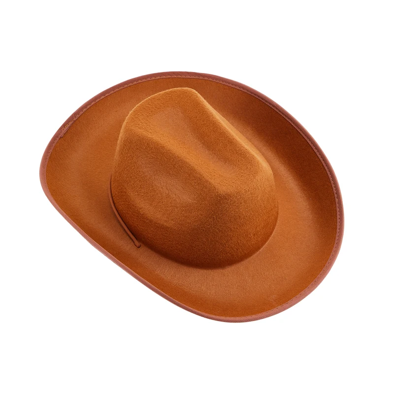 Cowboy Hat Women's Men's Classic Curled Edge Strap Brim Fedora Outdoor Cowboy Hat Western Stage Performance Cowboy Hats