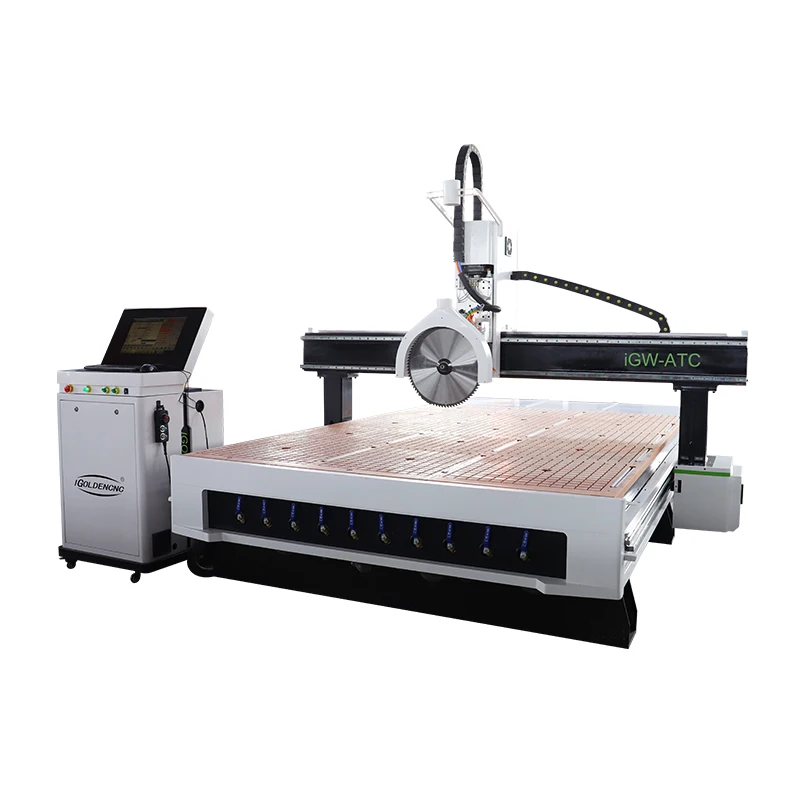 automatic tool changer 1325 atc wood cnc router machine for cabinets with saw blade