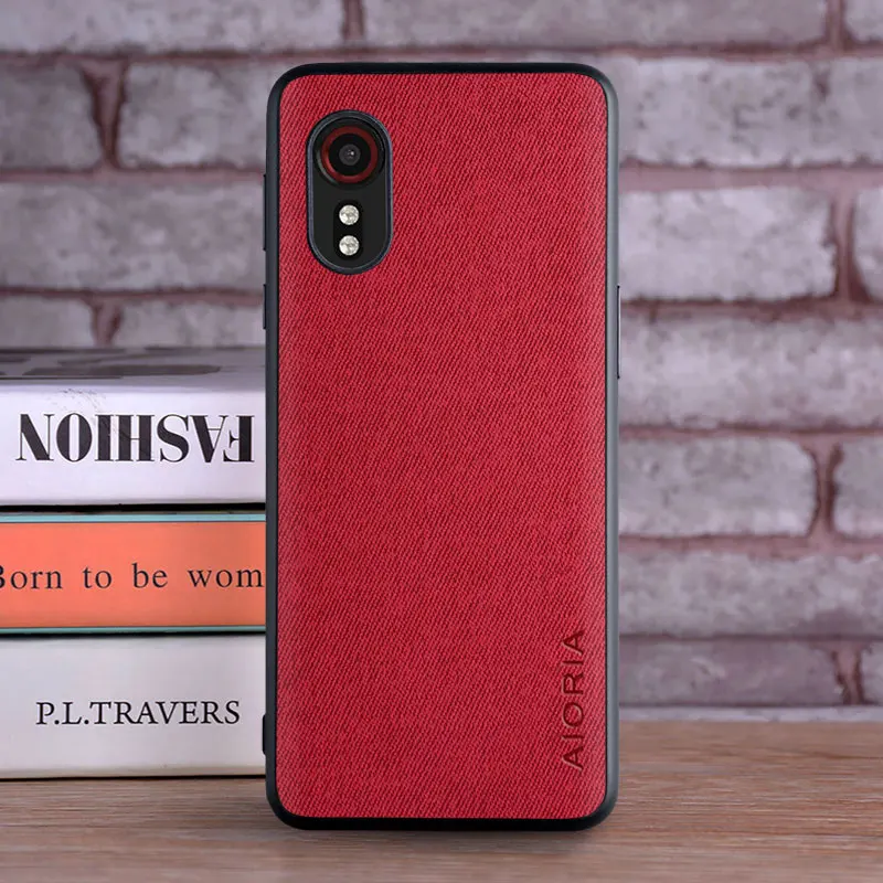 Luxurious Textile Leather Skin Phone Case - Soft & Hard Cover for Samsung Galaxy Xcover 5