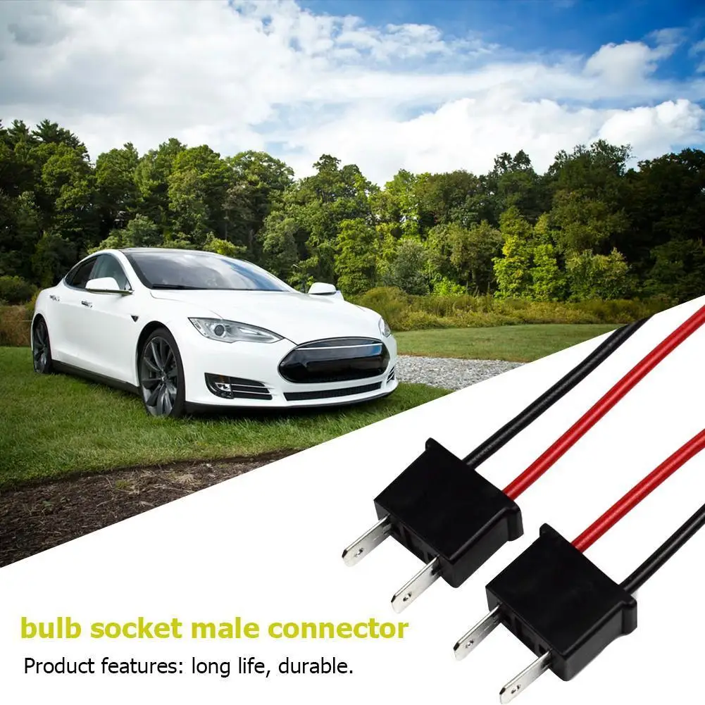 2pcs H7 Bulb Socket Wiring Harness Headlight 12V-24V ABS and Copper Wirefor Plug and Play Fog Lamp Male Connector Pig Tail