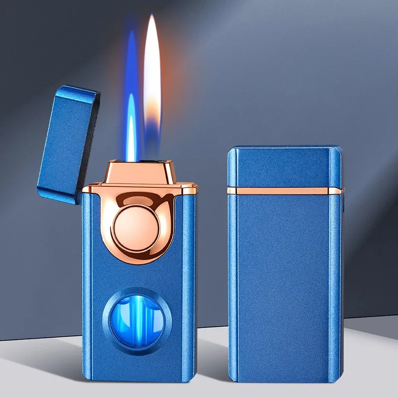 Intelligent Voice Controlled Gas Electric Dual Fire Lighter Portable Metal Smoking Accessories Multifunction High-Flame Lighters 6