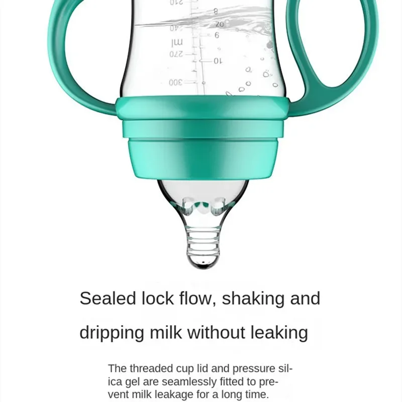 Baby Feeding Bottle Anti-Choke Baby Bottle with Grip Wide-Caliber Feeding Bottle for Newborn
